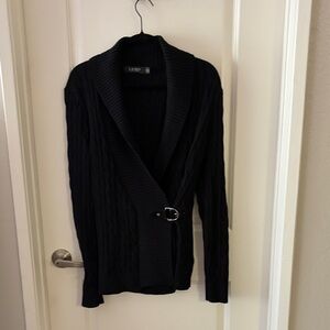 Ralph Lauren Black Cable Knit Cardigan